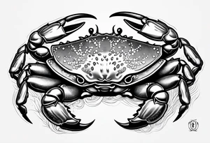 Crab con numero 69 nelle chele tattoo idea