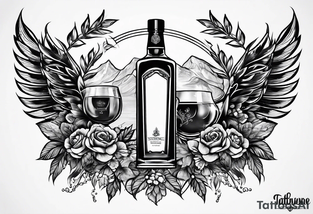 Imported supreme blend whiskey tattoo idea