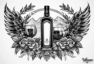 Imported supreme blend whiskey tattoo idea