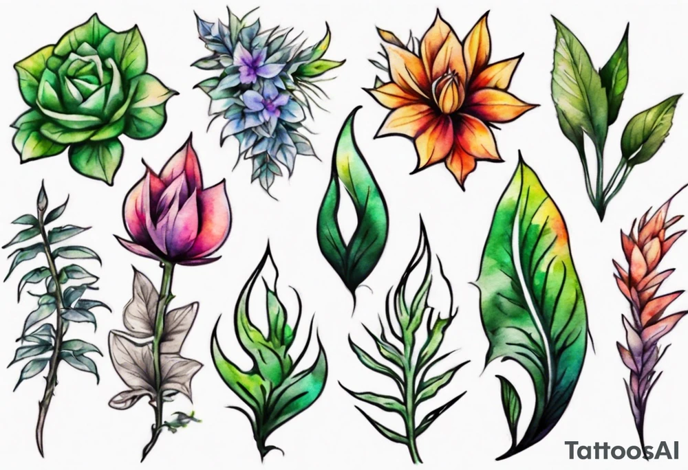 Power with plants tattoo idea