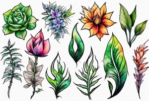 Power with plants tattoo idea