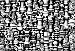 strip made of chess pieces tattoo idea