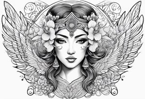 Greek goddess iris with wings tattoo idea