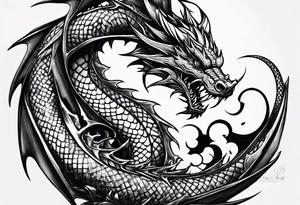 create a dragon tattoo that andrew tate has on his chest. tattoo idea