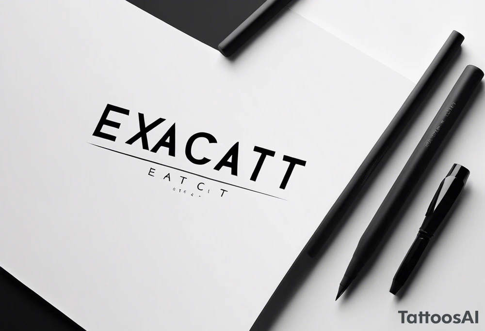 Make a tattoo in a simple letter type with the word "Exact" tattoo idea