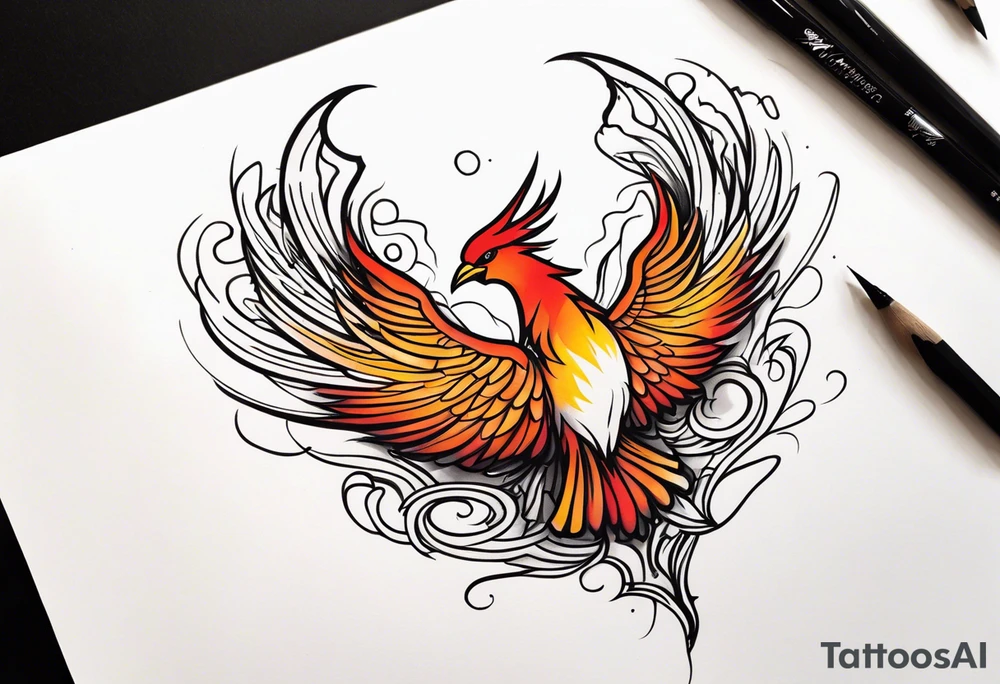 phoenix being reborn tattoo idea
