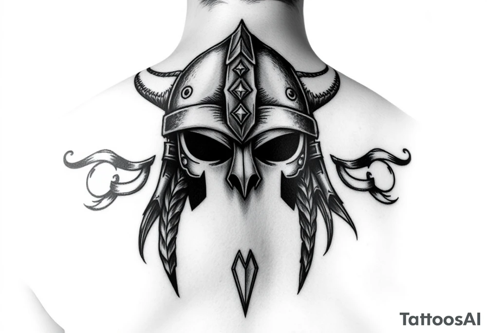 Larhe vikings helmet without face tattoo idea