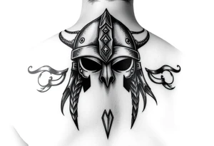 Larhe vikings helmet without face tattoo idea