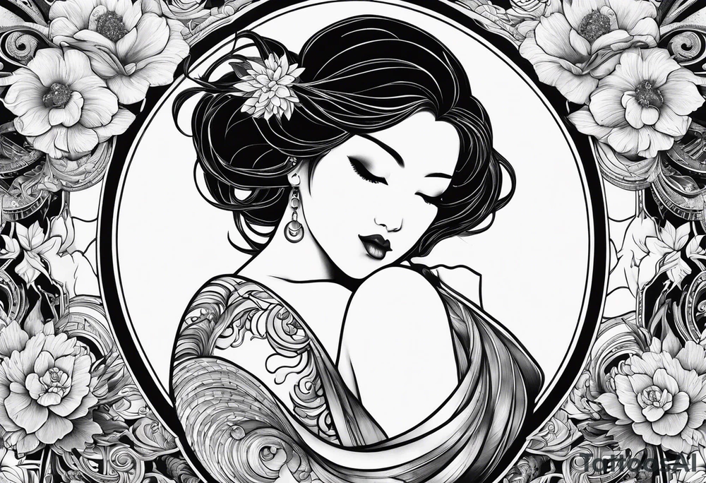Pisces in a full moon tattoo idea