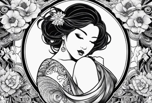 Pisces in a full moon tattoo idea