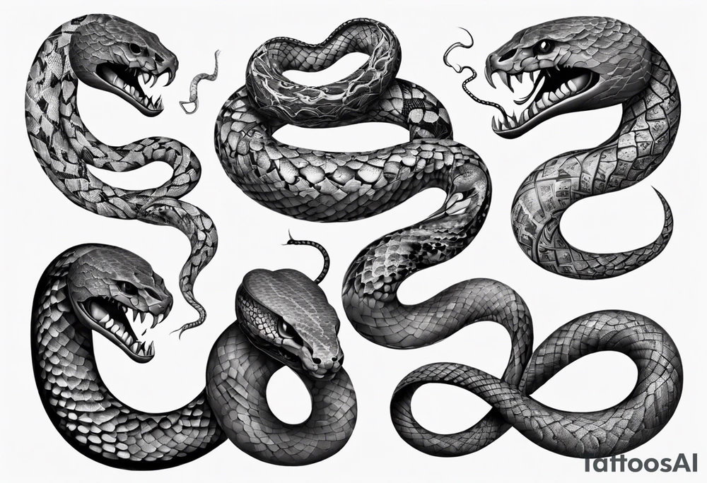 Snake covered in mos tattoo idea
