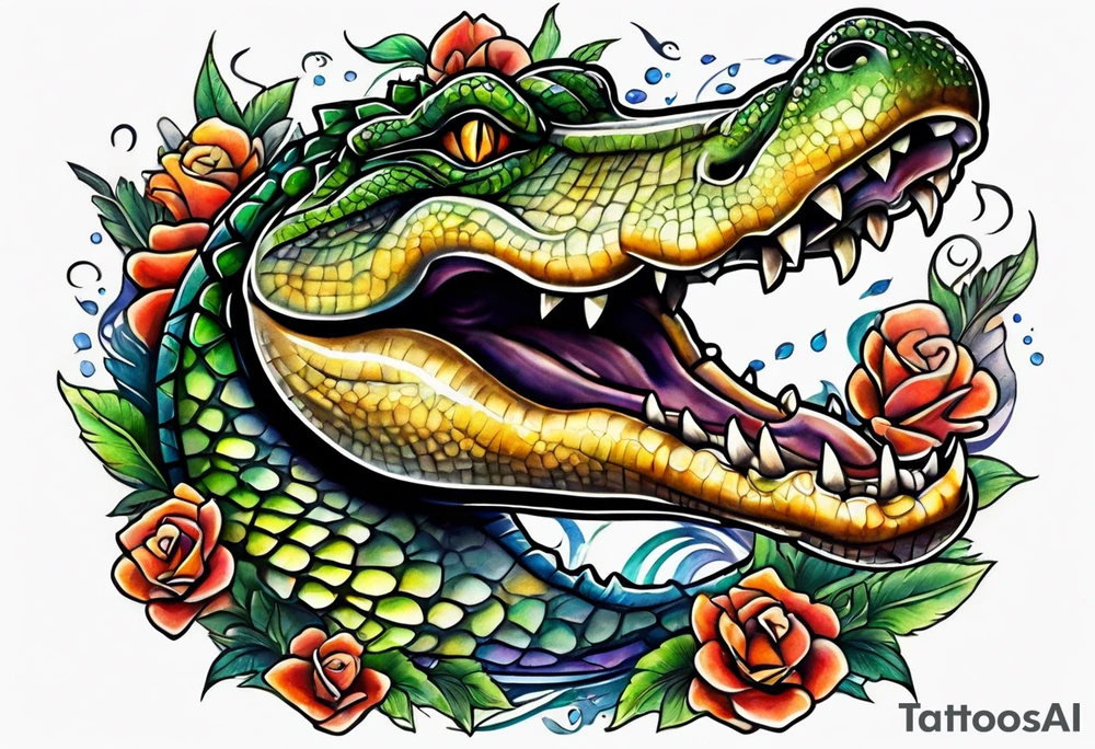 Alligator dagger tattoo idea
