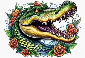 Alligator dagger tattoo idea