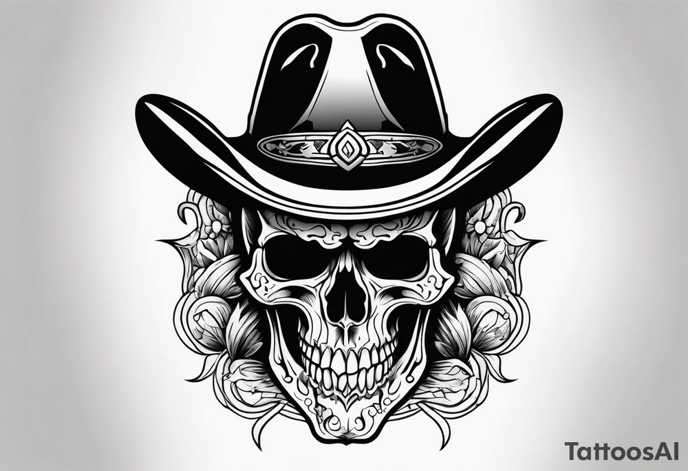 Screaming cowboy skull tattoo idea