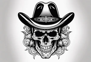 Screaming cowboy skull tattoo idea
