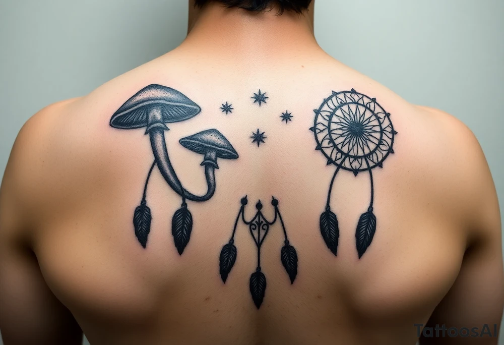 Mushrooms dreamcatcher
Stars tattoo idea