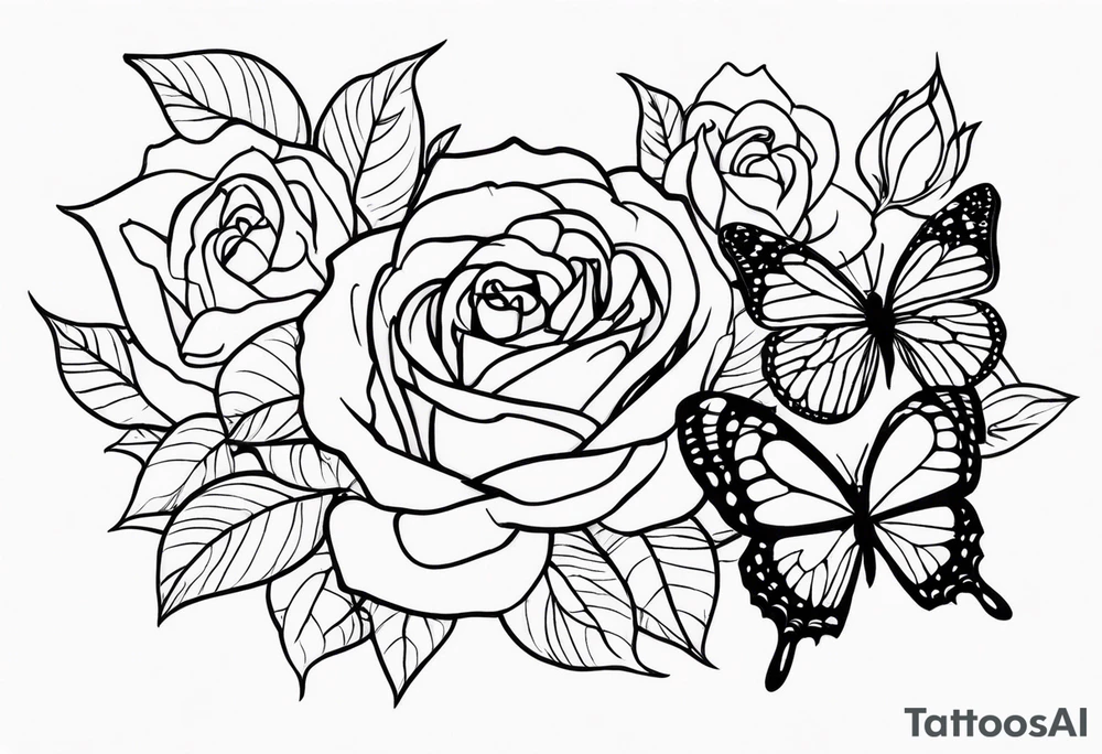 Roses, butterflies, quotes tattoo idea