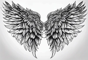 Black angel wing tattoo idea