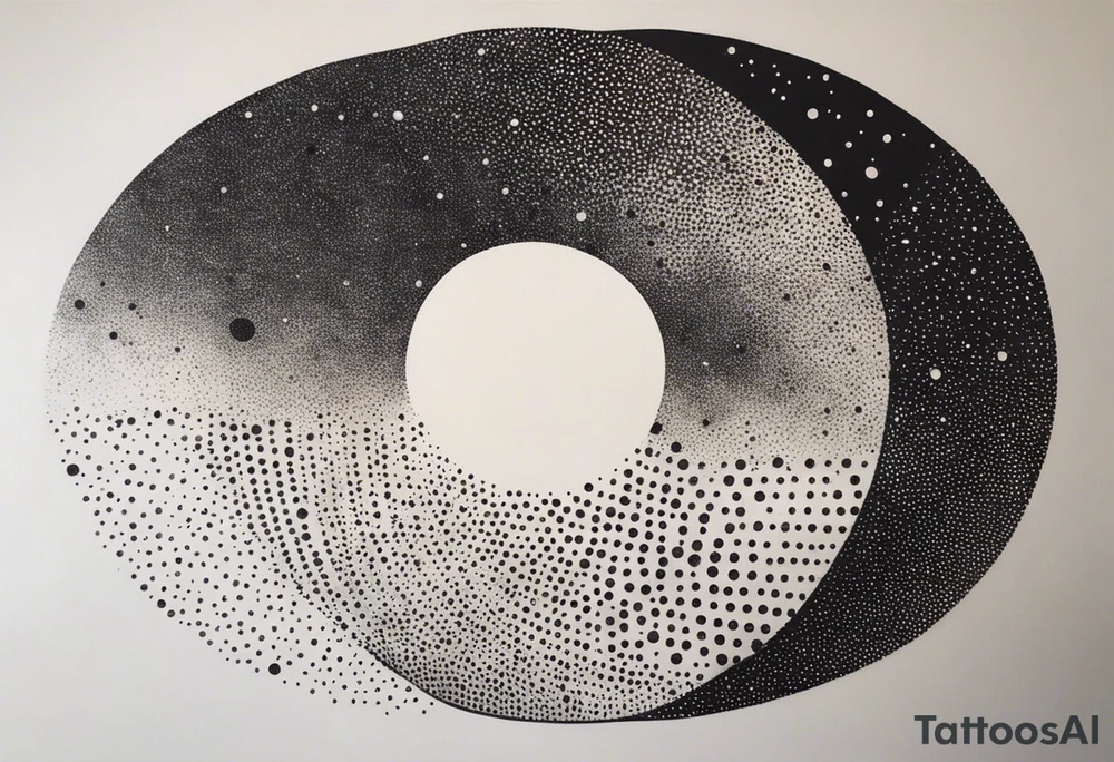 simple minimalist galaxy design in a circle tattoo idea