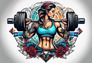 Dumbbell and strength mindset tattoo idea