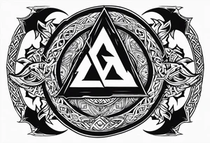 Valhalla sword shield dragon valknut tattoo idea