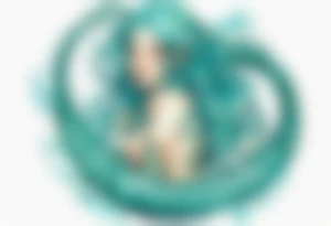 A beautiful nereid with teal hair who is a serpent from the waist-down with turquois scales. tattoo idea