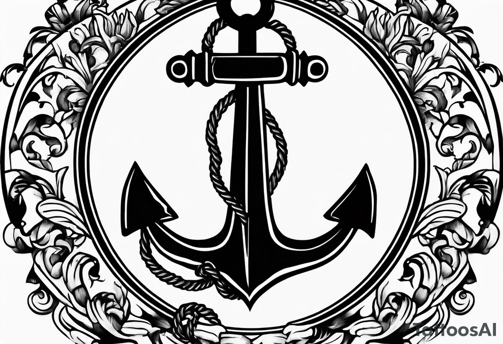 Traditional anchor tattoo idea
