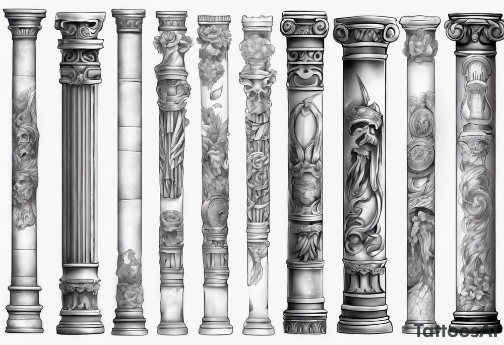 Half of a roman pillar tattoo idea