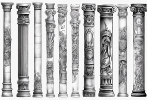 Half of a roman pillar tattoo idea