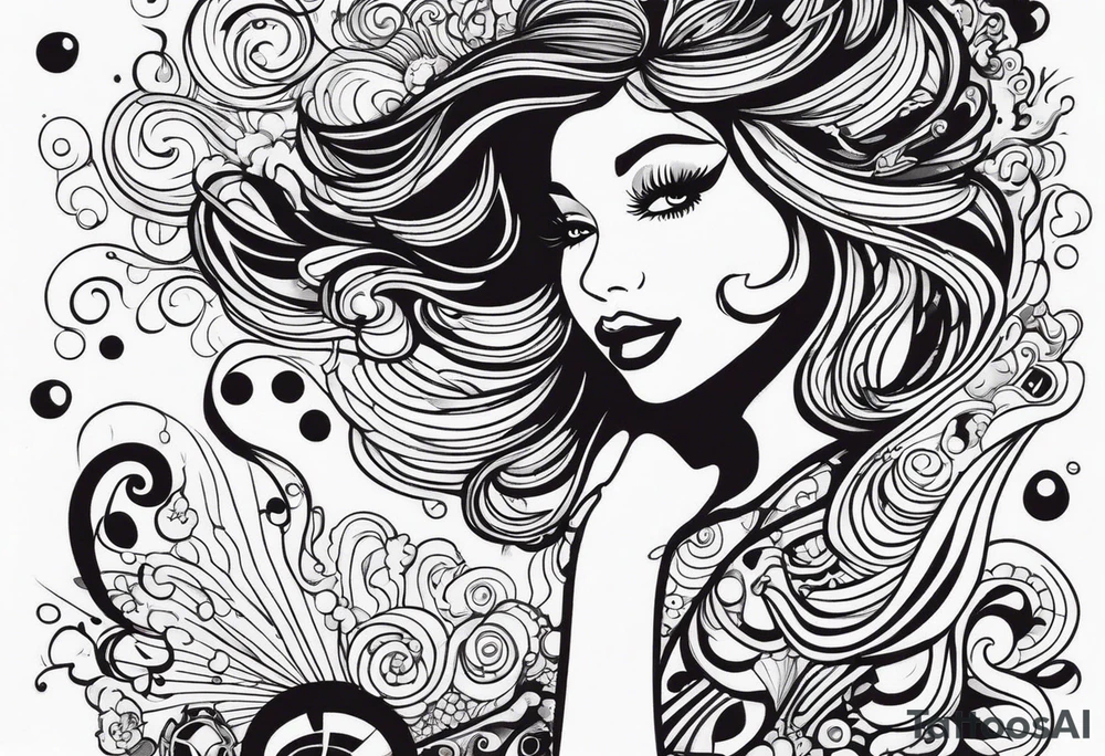 psychedelic, music tattoo idea