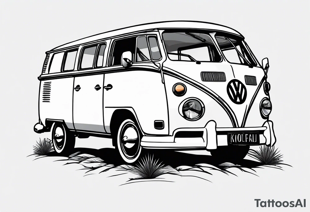 VW Kombi, Australian bush, Compass rose tattoo idea