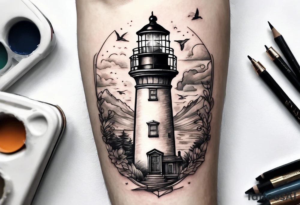 lighthouse tattoo idea