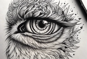 Lion eye and wolf eye tattoo idea