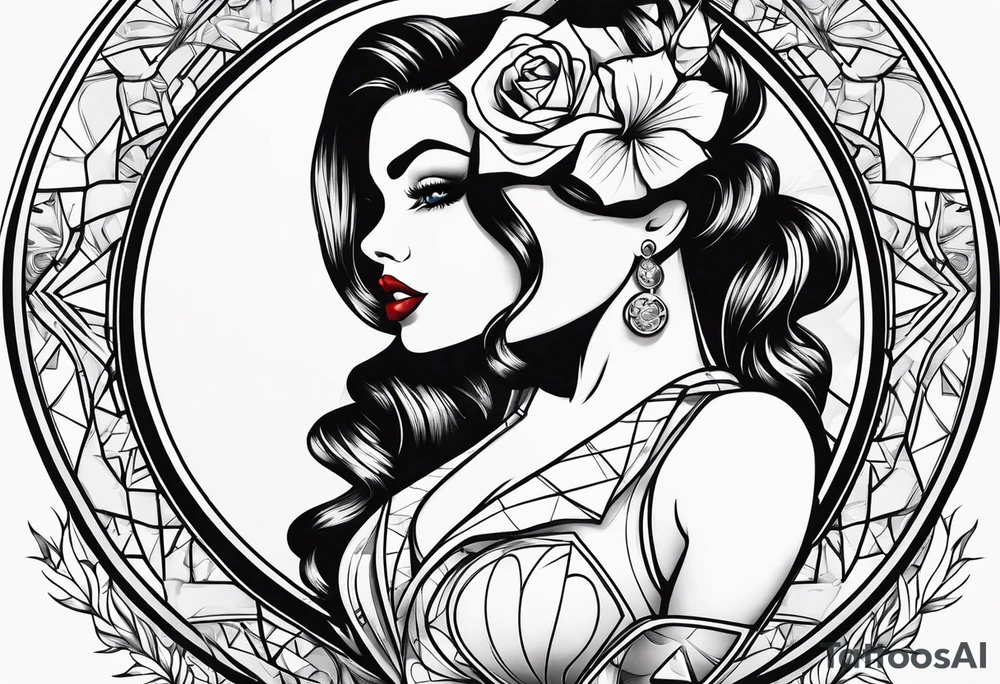 pinup girl tattoo idea