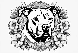 Pitbull flowers Mandela tattoo idea