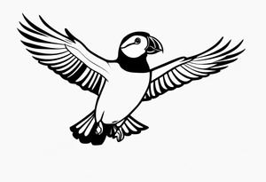 a flying puffin without background  - forarm Tattoo tattoo idea