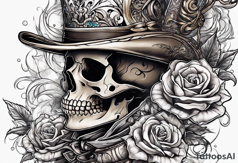skeleton running from the world tattoo idea