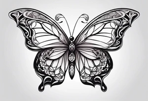 Geometric butterfly tattoo idea