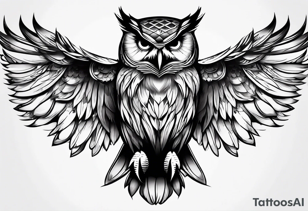 Majestic owl tattoo idea