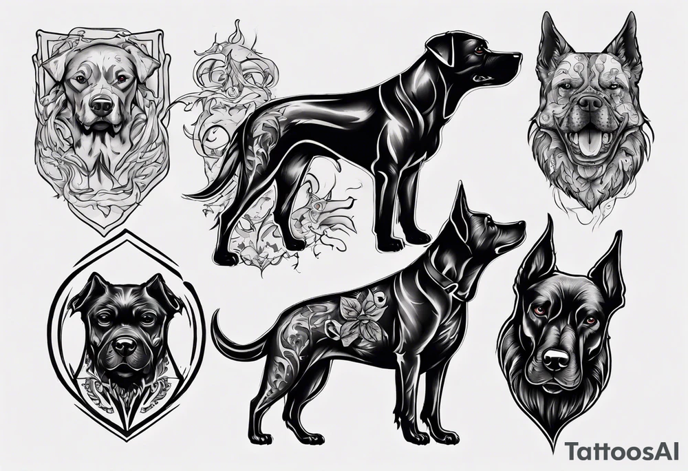 black dog tattoo idea
