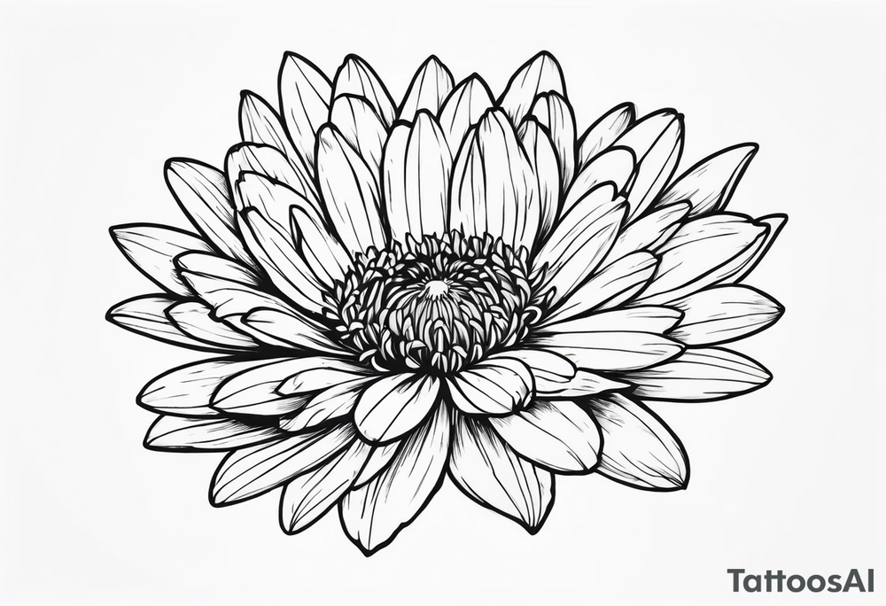 aster flower with roman numerals IX-VI-LVII tattoo idea