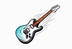 electric guitar with waveform tattoo idea