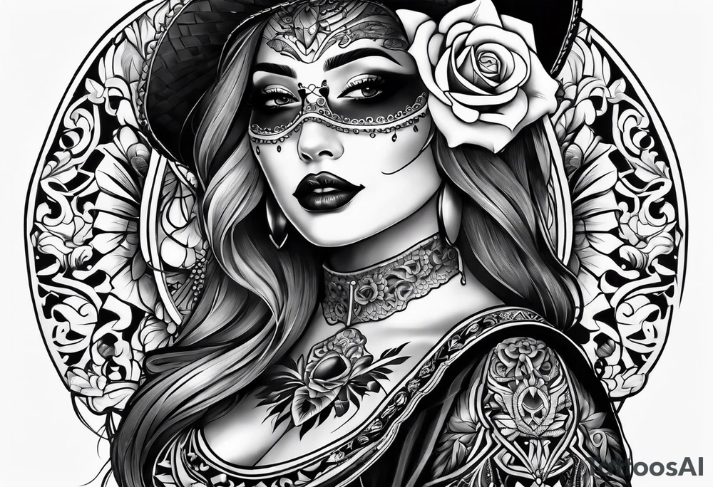 Gothic mariachi forearm tattoo idea
