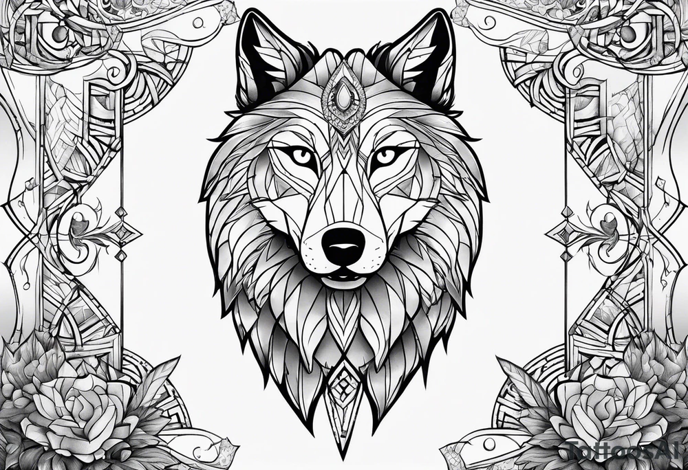 strength, pisces, small, nuanced, wolf, cute tattoo idea