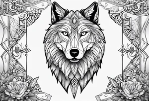 strength, pisces, small, nuanced, wolf, cute tattoo idea