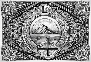 small fine line art with the letters L and C without brackground. focus is on the letters tattoo idea