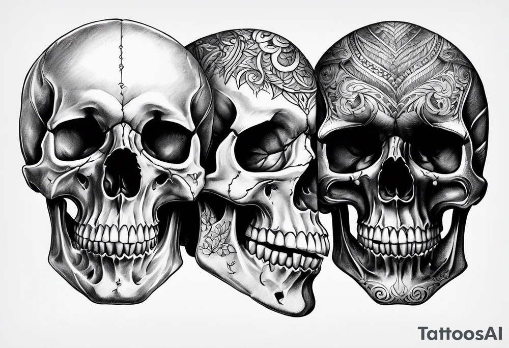 skull on hand tattoo idea