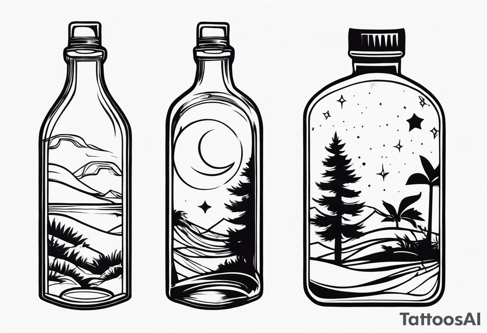 SPIRIT IN BOTTLE tattoo idea