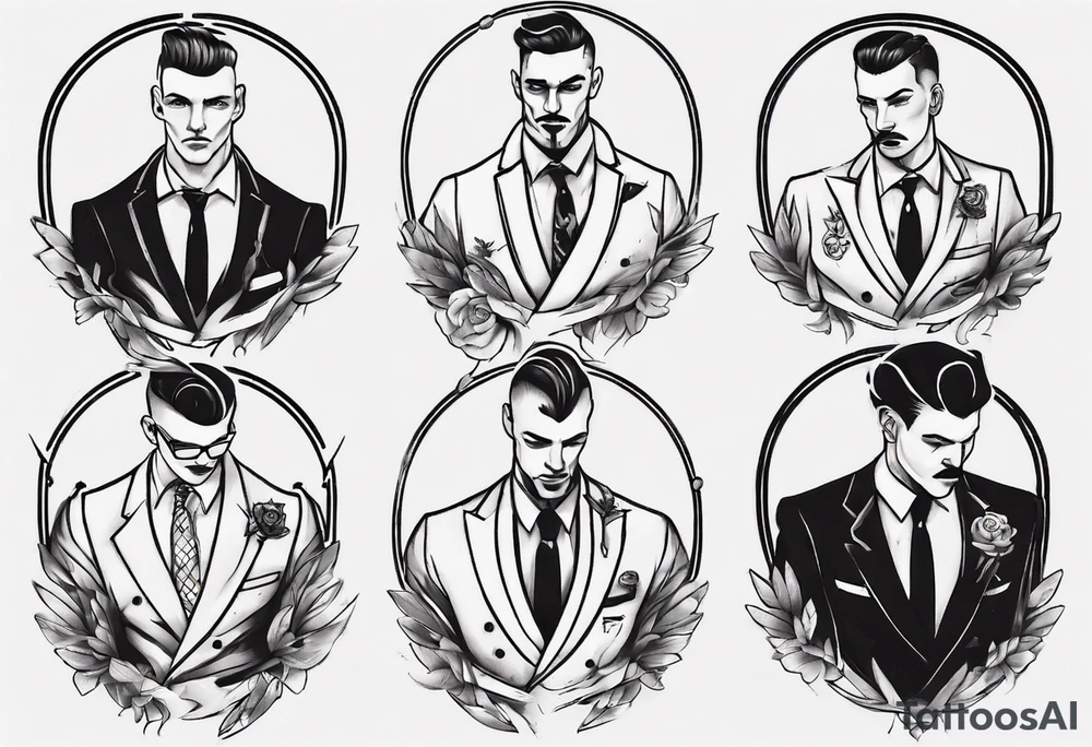 A double breasted suit tattoo idea