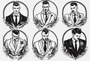 A double breasted suit tattoo idea